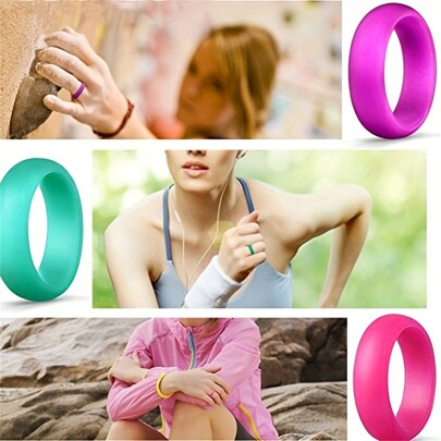 3pcs/Set, 4pcs/Set, 7pcs/Set Flexible Silicone Rings, Women's Rings For Sports, Party, Wedding, Creative Small Gifts, Festival Accessories, Birthday Party Supplies, Festival Birthday Gifts, Party Gifts, Art & Craft Decorative Gifts