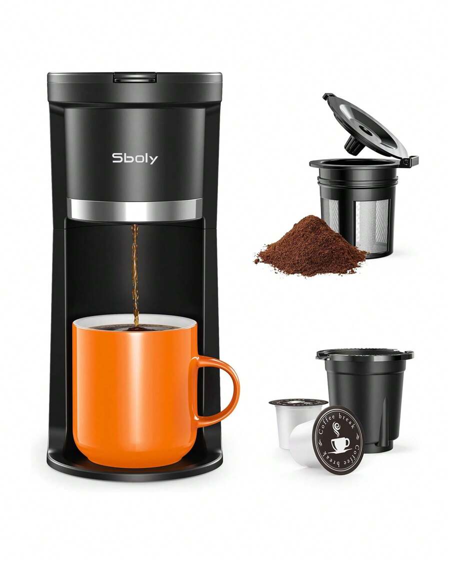 KIPOZI Single Serve Coffee Maker K Cup and Ground Coffee Machine 2 in 1