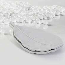 1 件裝家用浴室簡約肥皂盒,創意葉子設計,肥皂架,無需鑽孔 - 白色 - 查看 2