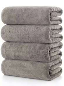 柔软、吸水、不掉毛的珊瑚绒毛巾套装（轻薄），方便居家、情侣使用、吹发、洗脸、沐浴。选项：1 条 34 英寸 X 75 英寸手巾或 1 条 70 英寸 X 140 英寸浴巾或 1 条 40 英寸 X 80 英寸大手巾或 1 条 90 英寸 X 170 英寸大浴巾淋浴毛巾，适用于美容院、酒店运动、家居必需品、毛巾、皮肤护理 - 灰綠 - 查看 10