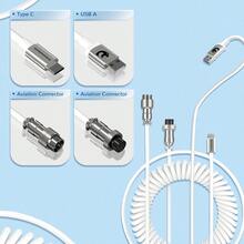 Ak873/X87 Gaming Keyboard, Rgb Backlit, Hot-Swappable, Pbt Keycaps, 75% Tkl Layout, Ergonomic Mechanical Keyboard, With Custom Braided Usb/Type-C Cable - Blue White/Blue Switch - blue white/blue switch - View 4