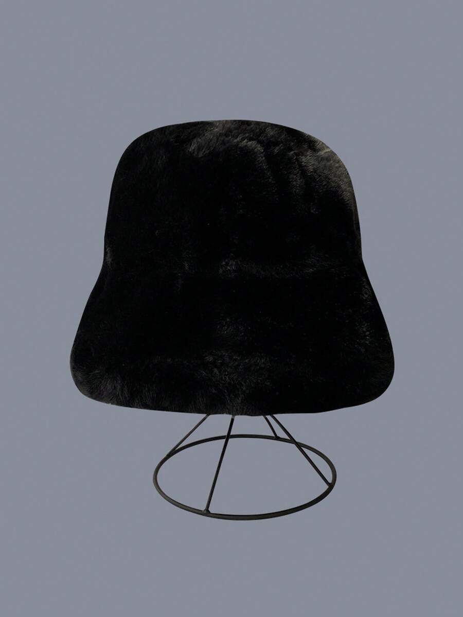 1入組女士冬天漁夫帽，名人風格毛茸茸帽子，厚實柔軟，可蓋耳保暖，適用於戶外騎行 - 黑色 - 查看 1