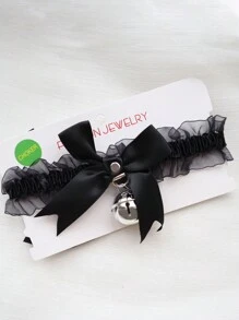 1入組蘿莉塔風格cosplay飾品可愛貓鈴頸帶,性感的鎖骨項鍊 - 黑色 - 查看 2