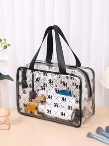 1pc Portable Travel Cosmetic Bag Toiletry Organizer Pouch - Clear - View 2