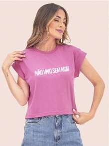 Women T-Shirts - 玫紅色 - 查看 1