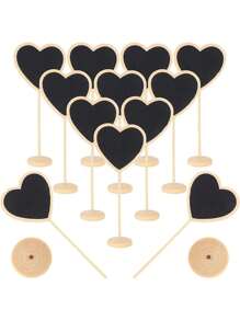 10入組粉板風格桌面用餐卡,座位卡,護航卡,帳篷卡 - 黑色 - 查看 4