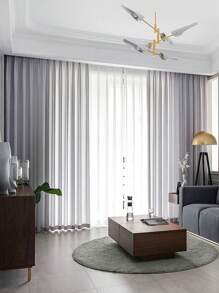 1 件灰色裝潢半透明天鵝絨窗簾,簡約風格窗簾,適合客廳、臥室、窗戶、門 - 深灰色 - 查看 3