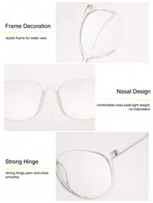 1 件女士塑料几何时尚眼镜和变色眼镜，适合时尚日常装饰 - 無色 - 查看 4