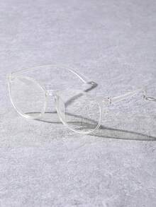 1 件女士塑料几何时尚眼镜和变色眼镜，适合时尚日常装饰 - 無色 - 查看 2