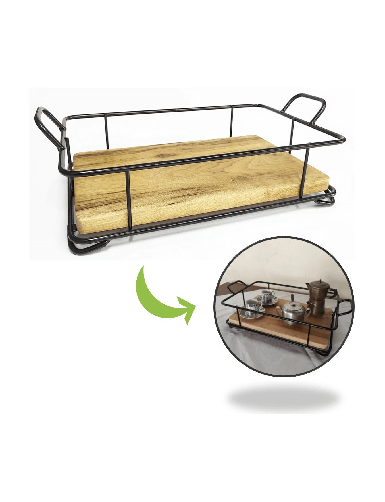 Bandeja de Ferro Rustico Retangular