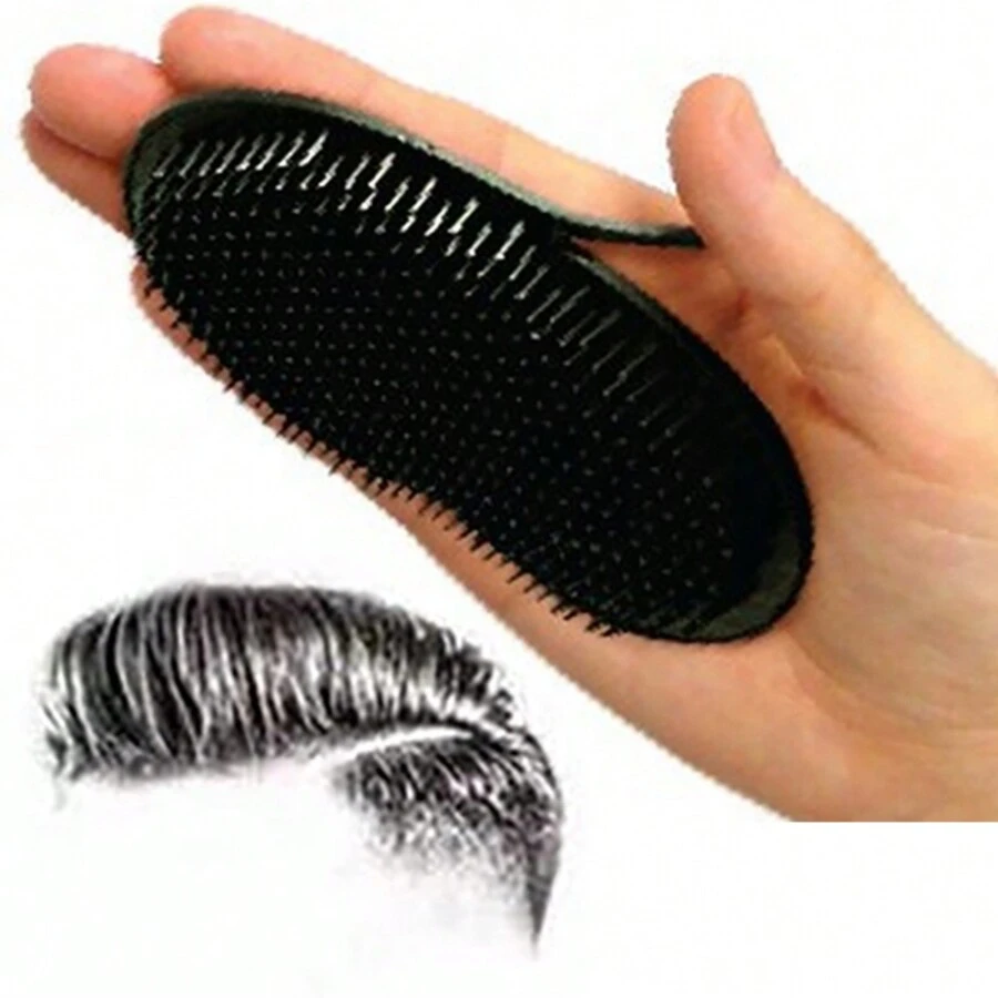 1pc Pocket Hair Brush Small Light Palm Grip Comb Massage Brush Comb For Man Portable For Home Travel Gym ,Barber, Men Accessories, Head Accessories For Men - Black - View 1