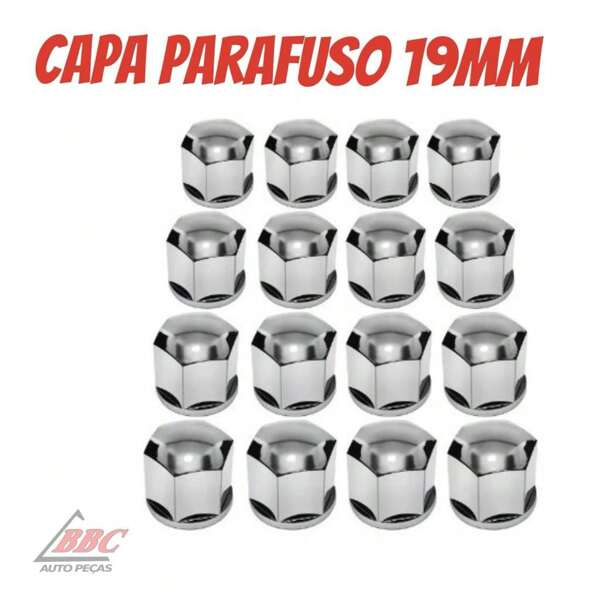 Capa de Parafuso Cromado17mm/19mm 16 Peças Cromada