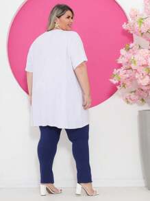 Plus Size T-shirts - trắng - Xem 3