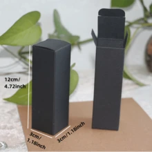 50 Piezas Caja De Papel Rectangular Exquisita Recién Diseñada En Blanco/negro/marrón Para Vasos De Agua O Regalos, Embalaje Para Fiestas Y Decoración - Negro - Ver 2