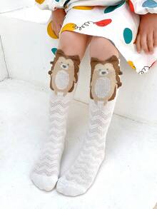 1set/5pairs Kids' Cute 3d Cartoon Animal Mesh Breathable Knee Socks - Multicolor - View 3
