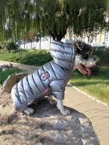 1pc Shiny Winter Warmth Four-legged Pet Jumpsuit With Thickened Coat For Dogs - Blue - View 3