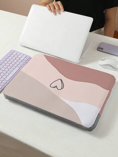 拼色拼接图案印花笔记本电脑包 电脑布套 配件 软笔记本电脑包 软电脑套 笔记本电脑套 平板电脑皮包 笔记本电脑拉链电脑套 学校商务办公室 教师礼品 教师用品 教师包 感谢老师 大学包 大学用品 返校 学校用品 教师学校必需品 大学生 教室笔记本电脑包 教室包 教师储物袋 教室收纳袋