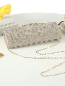 Ladies Pure Hand Full Rhinestone Vintage Folding Hand Gold Ladies Dinner Bag European And American Vintage Skew Bag Hollow Senior Bag Crossover New Pearl Fringe Dinner Bag European Fashion Style Shoulder Span Bag Women'S Evening Dress Bag European And American Fashion Senior Sense Dinner Bag Light Luxury Elegant Vertical Chain Bag - Gold - View 4