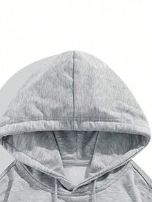 Áo nỉ thể thao nam có túi kangaroo và dây rút - Màu Xám nhạt - Xem 3