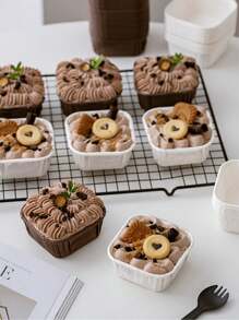 25pcs/pack Square Muffin Cupcake Liners, Oven-safe Disposable Paper Baking Cups For Muffins And Cupcakes - Multicolor - View 5