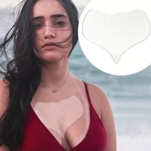 1片可重複使用的矽膠防皺胸貼,t形拉提緊緻修飾胸部貼墊 - 無色 - 查看 2