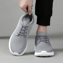 Men Sports Shoes Running Shoes Trainers Running Tennis Shoes Leisure Road Running Shoes Fashion Lightweight Breathable Walking Shoes Outdoor Fitness Jogging Shoes - 灰色 - 查看 2