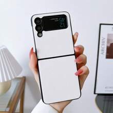 純色簡約防摔手機保護殼,適用於三星galaxy Z Flip3/4和華為z翻譯5 (女性版) - 白色 - 查看 1