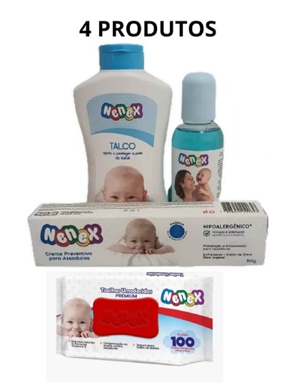 Talco+Colonia+Creme Prevent Assad +Toalha Umedecida - Nenex