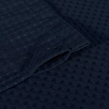 2 件/套海軍藍色華夫格編織半窗層窗簾。防水浴室小窗簾,適合咖啡廳和廚房 - 藏蓝色 - 查看 4