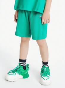 Annil Quần short thể thao dáng rộng mùa hè dành cho bé trai Quần short mềm mại đa năng thoáng khí - màu xanh lá - Xem 1
