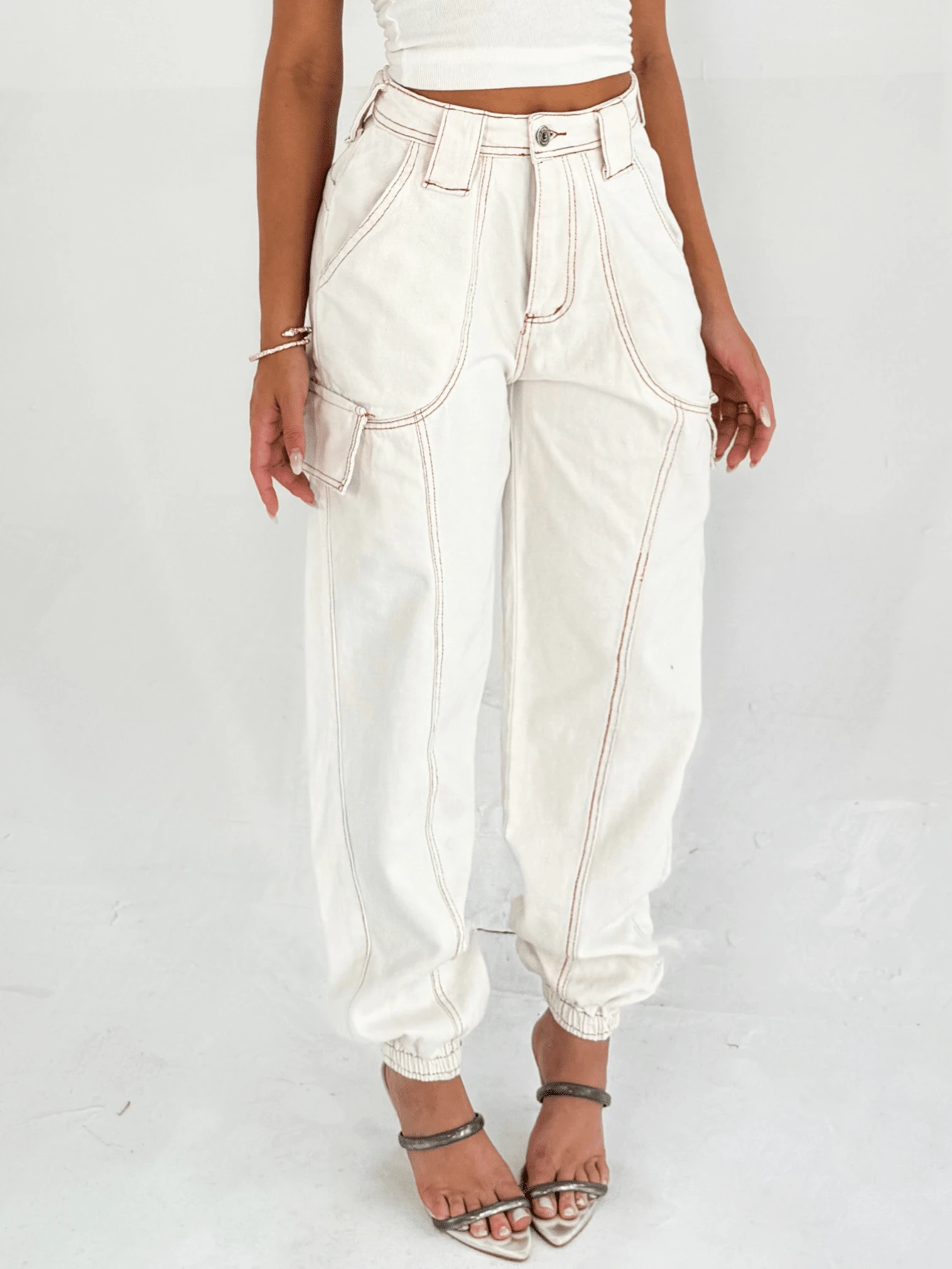 NỮ Quần jean - trắng - Xem 1