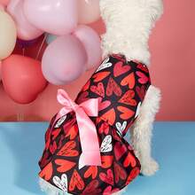 Ngày lễ tình nhân Trang phục cho thú cưng - Tim Mô hình Quần áo cho chó Mèo Trang phục Với Bowknot - màu đen - Xem 4
