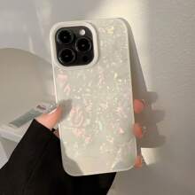 Shiny Stick-On Seashell Patterned Phone Case Compatible With IPhone 11/12/13/14/15 Pro Max Plus