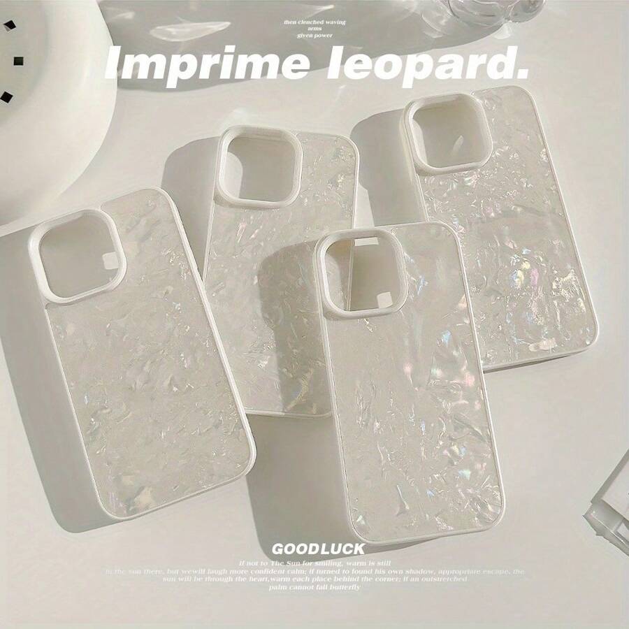 Shiny Stick-On Seashell Patterned Phone Case Compatible With IPhone 11/12/13/14/15 Pro Max Plus