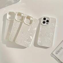 Shiny Stick-On Seashell Patterned Phone Case Compatible With IPhone 11/12/13/14/15 Pro Max Plus