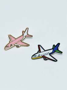 2pcs Airplane Decor Brooch - Multicolor - View 3