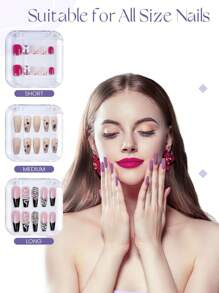 12片装塑料美甲贴片收纳盒，亚克力美甲展示架，附赠60片双面胶带，美甲沙龙配件，美甲用品，美甲工具，美甲艺术工具，返校季，美甲，美甲贴片工具