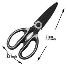 Multi-Functional Kitchen Scissors For Home, Sharp Chicken Bone Scissors With Walnut Clamp, Bottle Opener, Panda Design