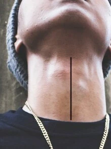 1 件黑色線條藝術宇宙星星圖案防水持久臨時紋身貼紙 - 黑色 - 查看 2