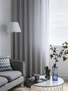 1 件灰色裝潢半透明天鵝絨窗簾,簡約風格窗簾,適合客廳、臥室、窗戶、門 - 深灰色 - 查看 6