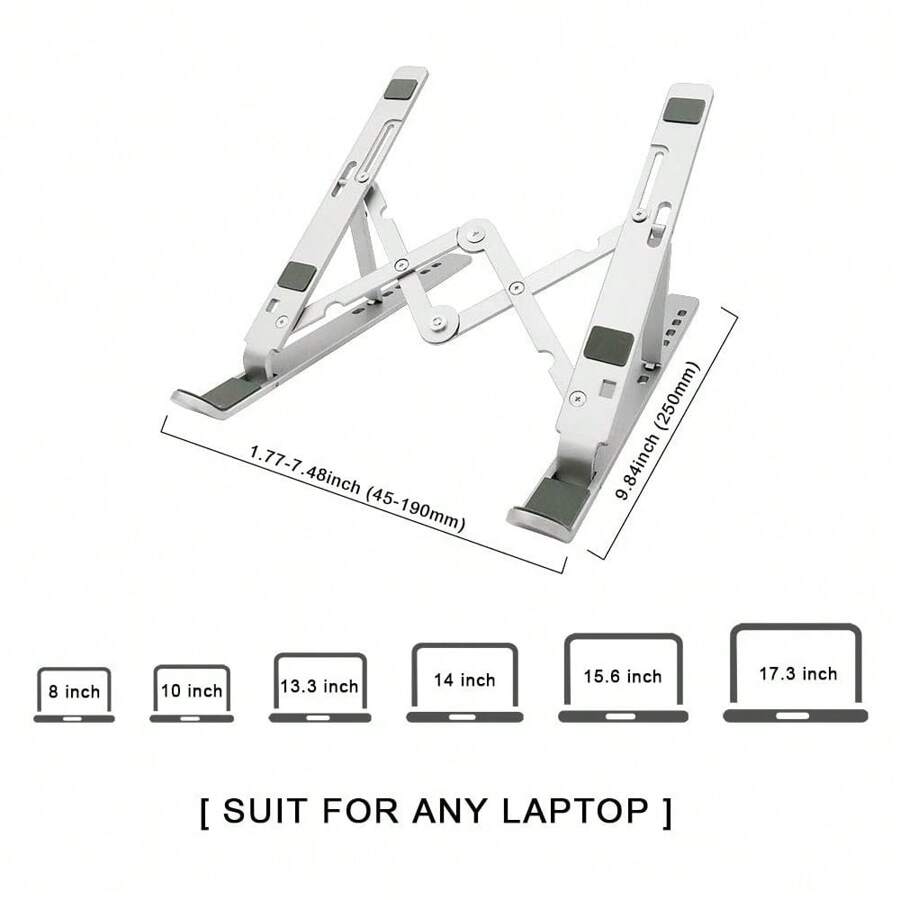 Foldable Laptop Stand Adjustable Notebook Stand Portable Laptop Holder Tablet Stand Computer Support laptop expansion bracket - White - View 1