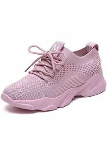 Tenis Deportivos Con Suela Blanda Transpirable Para Mujer - Rosa - Ver 1