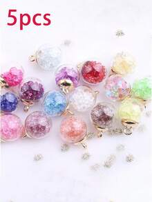 5/10入組16mm透明水晶玻璃球吊墜,手工製作適用於耳環項鍊手工珠寶diy隨機顏色 - 5件隨機 - 查看 1