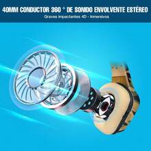 Pop Shope Gt87 Gamer Headphones With Microphone Led Light - Yellow - View 2