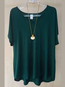 Plus Size Blouses - Dark Green - View 1