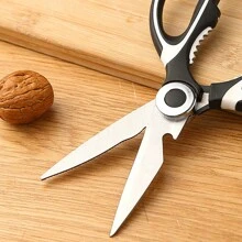 Multi-Functional Kitchen Scissors For Home, Sharp Chicken Bone Scissors With Walnut Clamp, Bottle Opener, Panda Design
