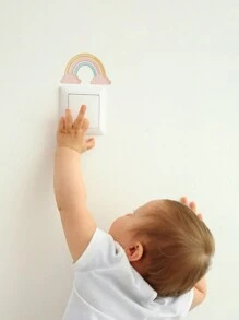 1 张可爱彩虹图案彩色印花开关贴纸，适用于 DIY 家居装饰，防水，4.64x2.95 英寸婴儿淋浴家庭装饰礼物 - 彩色 - 查看 7