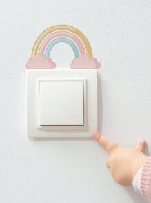 1 张可爱彩虹图案彩色印花开关贴纸，适用于 DIY 家居装饰，防水，4.64x2.95 英寸婴儿淋浴家庭装饰礼物 - 彩色 - 查看 8
