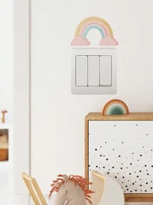 1 张可爱彩虹图案彩色印花开关贴纸，适用于 DIY 家居装饰，防水，4.64x2.95 英寸婴儿淋浴家庭装饰礼物 - 彩色 - 查看 6