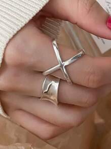 2 piezas de anillos de pareja minimalistas y dulces con pentagrama de cobre y circonita, apropiados para fiestas, eventos y uso diario, regalo de San Valentín, mamá, madre, Día de la Madre